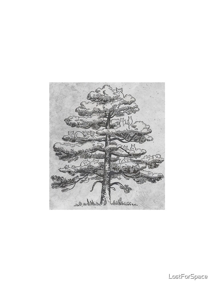 Old Japanese style drawing of the tree full of cats by LostForSpace T-Shirts, Hoodie, Sweatshirt | BlankRebels.com (Image 2)