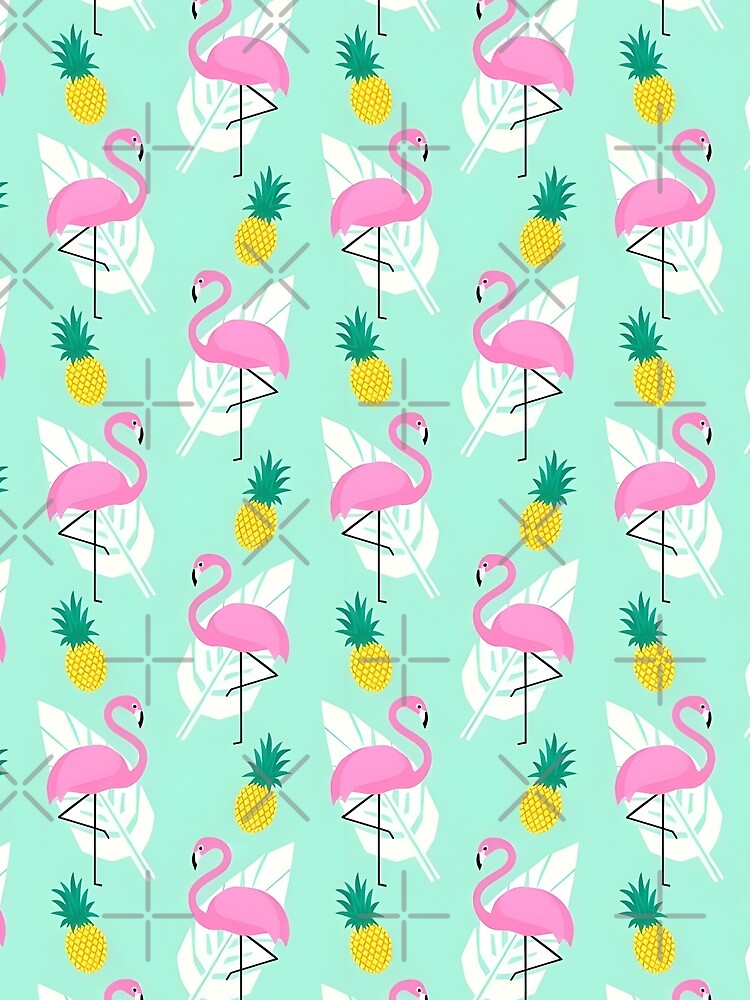 Summer patterns with flamingos and pineapples by revsdesign