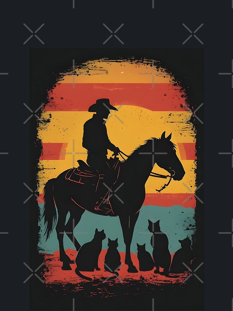 Retro Western Cat by owi-art T-Shirts, Hoodie, Sweatshirt | BlankRebels.com (Image 2)
