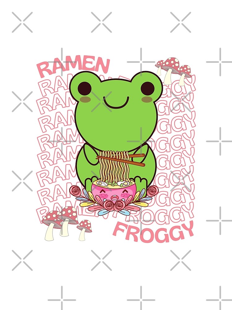 Cute and Kawaii Frog Eating Ramen Noodles Bowl. Adorable Cartoon Frogs to make you smile. Chibi Frogs that are... (Image 2)