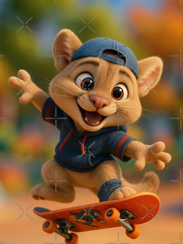 Skater Mountain Lion by Sillytoe T-Shirts, Hoodie, Sweatshirt | BlankRebels.com (Image 2)