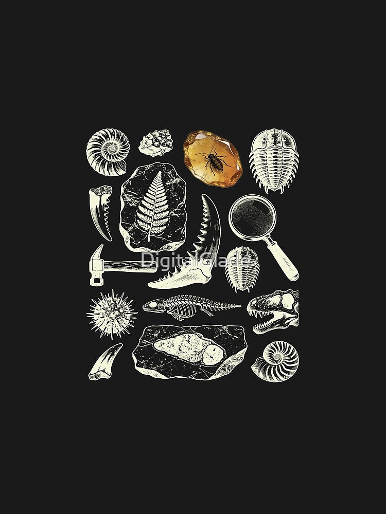 Vintage Fossil Night Study - Cream on Dark Aesthetic by DigitalGlade T-Shirts, Hoodie, Sweatshirt | BlankRebels.com (Image 2)