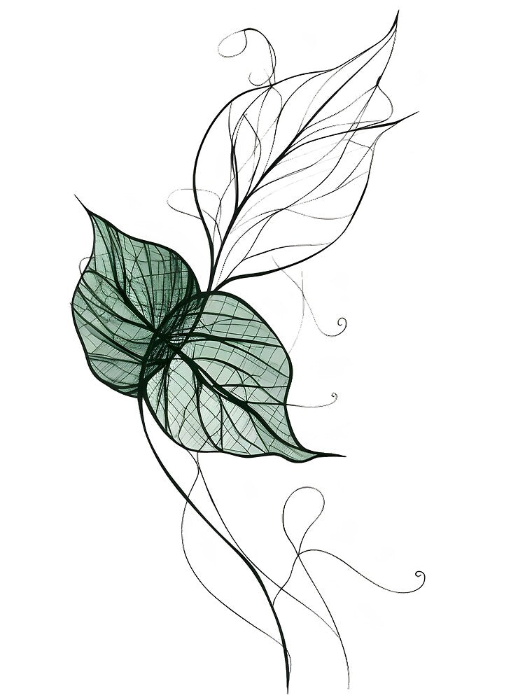 Elegant Bohemian Style Draped Ivy Vine Art Line Sketch by StickeryPickery T-Shirts, Hoodie, Sweatshirt (Image 2)