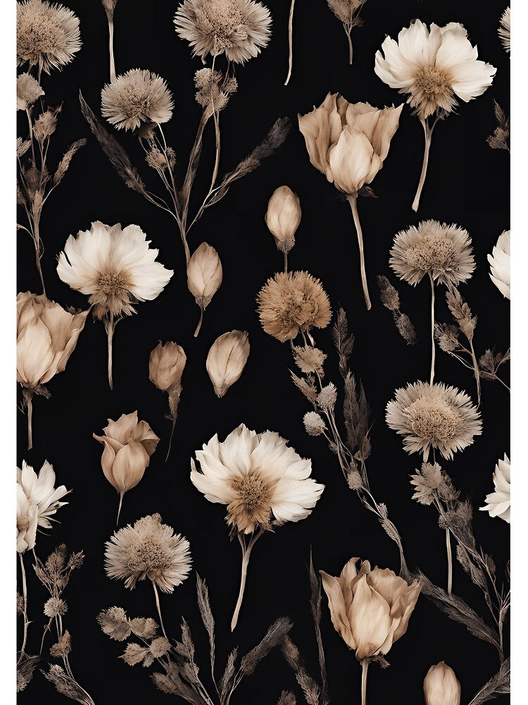 Dark academia floral dried flowers girlie wildflowers goth girl girly feminine grunge neutral colors... (Image 2)