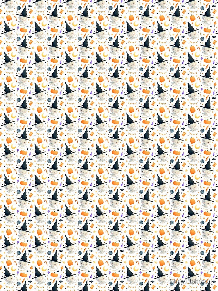 Cute Halloween Cat Print by sjohnson70 T-Shirts, Hoodie, Sweatshirt | BlankRebels.com (Image 2)