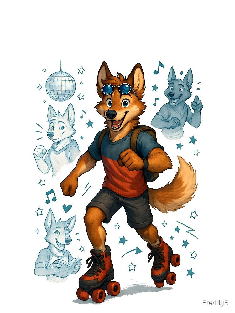 Roller Skate Wolf by FreddyE