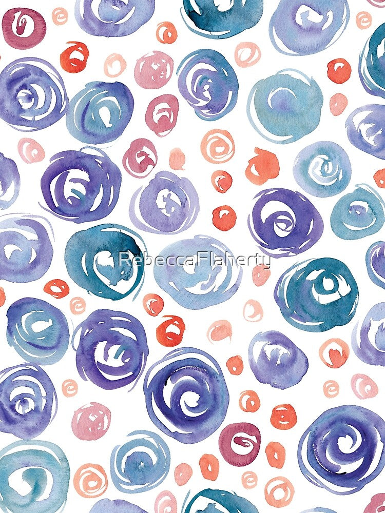 Floral Pattern #7 | Blue and Orange by RebeccaFlaherty T-Shirts, Hoodie, Sweatshirt | BlankRebels.com (Image 2)