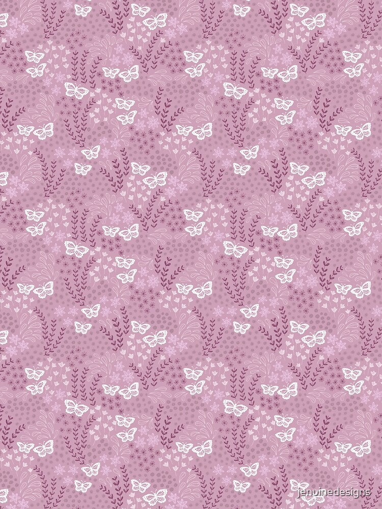 Ditsy Butterfly Floral - purple by jenuinedesigns T-Shirts, Hoodie, Sweatshirt | BlankRebels.com (Image 2)