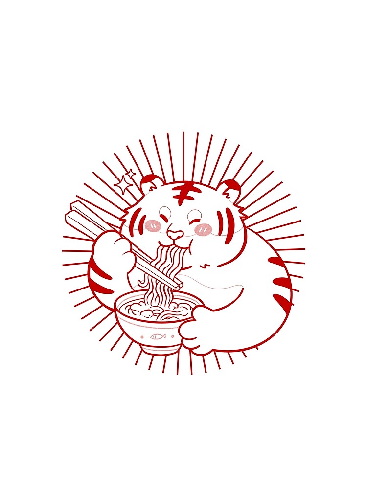 Funny Tiger eating ramen by OneEyedCap T-Shirts, Hoodie, Sweatshirt | BlankRebels.com (Image 2)