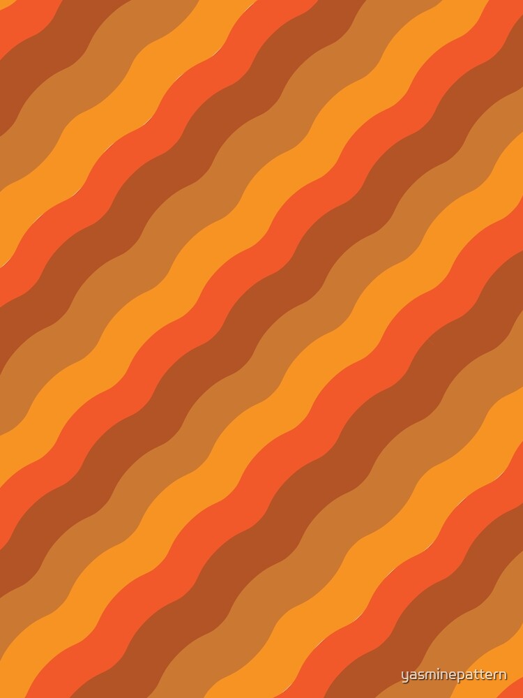 Retro Hippie Striped  waves in orange, red, brown and mustard green by Yasminepatterns T-Shirts, Hoodie, Sweatshirt (Image 2)