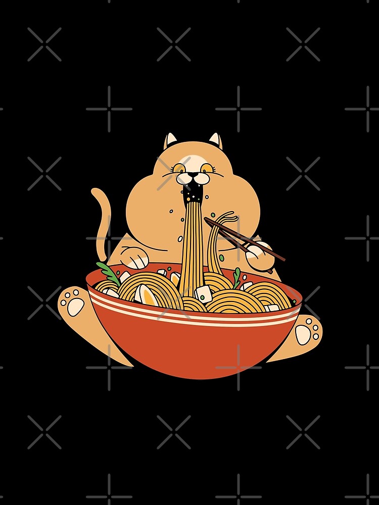 Fat Cat Eating Ramen by OnepixArt T-Shirts, Hoodie, Sweatshirt | BlankRebels.com (Image 2)