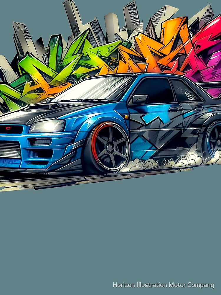 Speed Drift Car Graffiti Style Sketch Style by Horizon Illustration Motor Company
