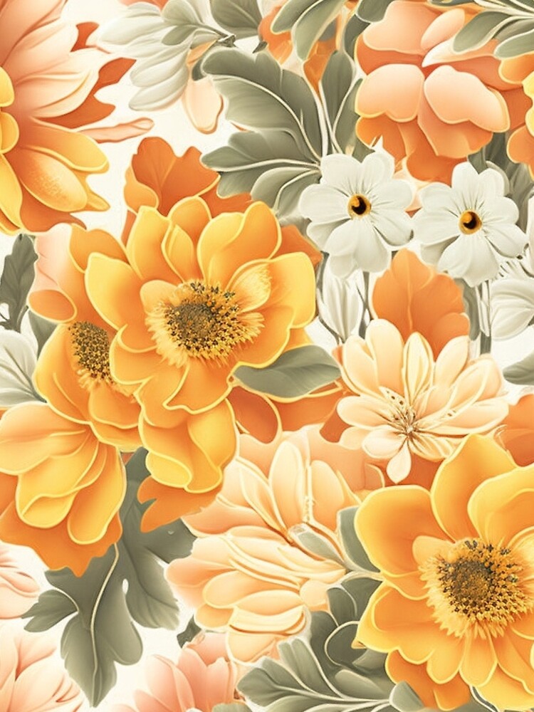 Warm Yellow Floral Pattern by FANTASTIC-N T-Shirts, Hoodie, Sweatshirt | BlankRebels.com (Image 2)