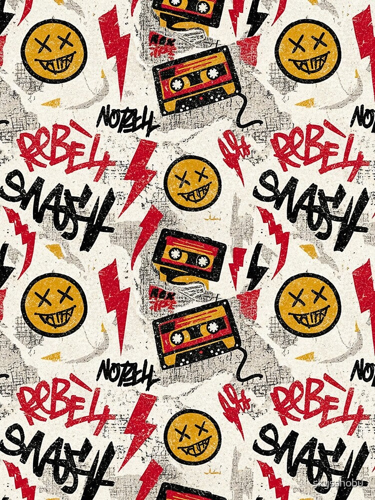 90s Grunge Pattern – Ripped Paper, Graffiti, and Vintage Street Style by skysshobu T-Shirts, Hoodie, Sweatshirt (Image 2)
