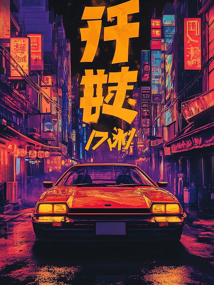 Retro Sports Car Night Tokyo Street T-Shirts, Hoodie, Sweatshirt