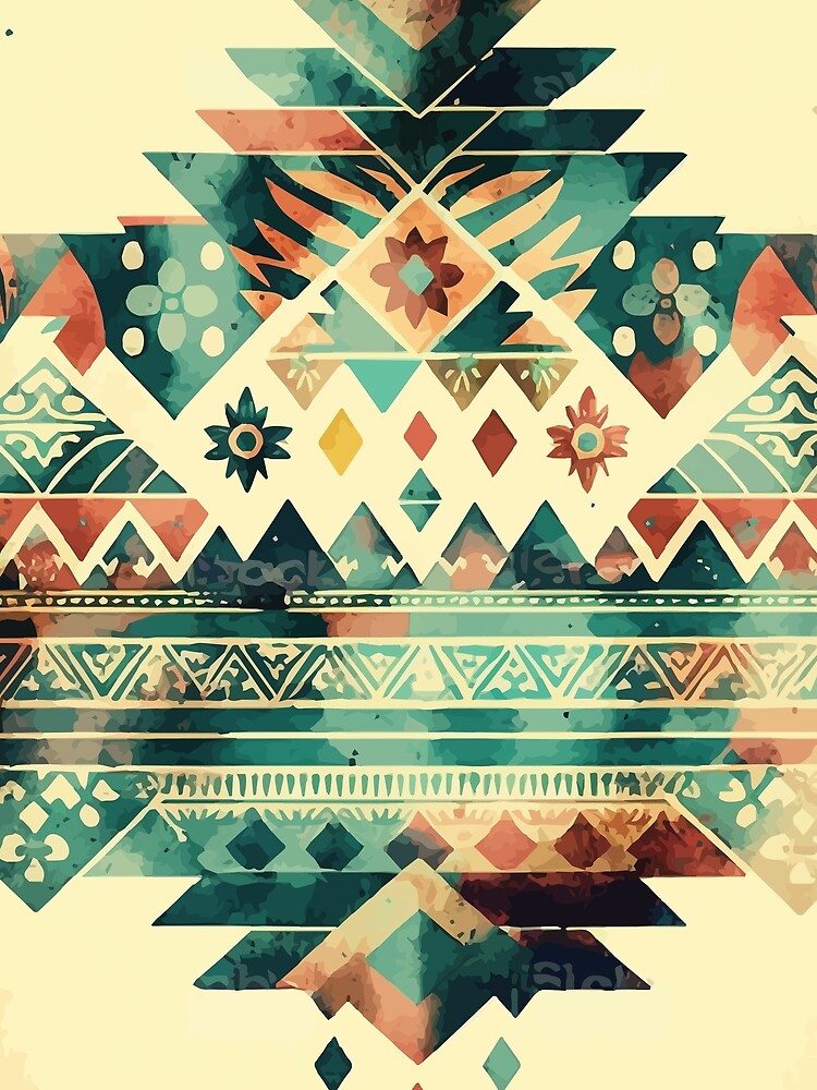 A Teal Aztec Bohemian SouthWest Design - Boho Chic Patterns by GVRDesign T-Shirts, Hoodie, Sweatshirt (Image 2)