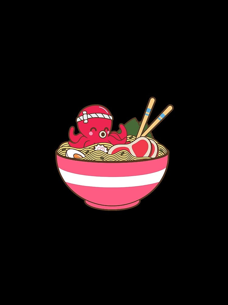 Kawaii Japanese Anime Ramen Soup Bowl Otaku Cute Octopus by MoniquePop1703 T-Shirts, Hoodie, Sweatshirt (Image 2)