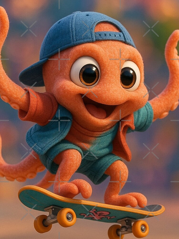 Skater Octopus by Sillytoe T-Shirts, Hoodie, Sweatshirt | BlankRebels.com (Image 2)