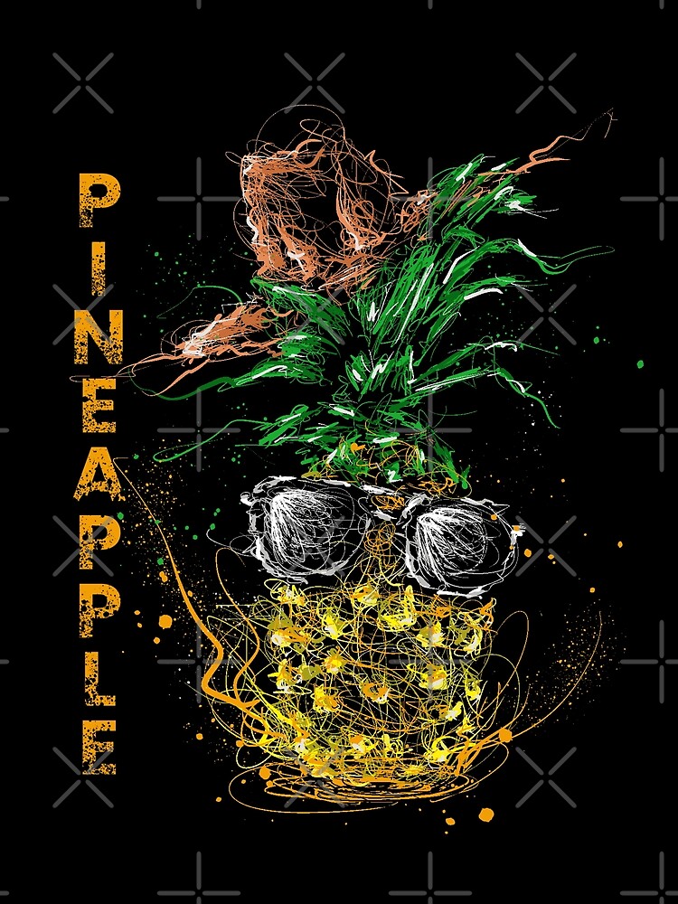 Summer Pineapple Flora Scribble Style illustration by line13artdesign T-Shirts, Hoodie, Sweatshirt (Image 2)