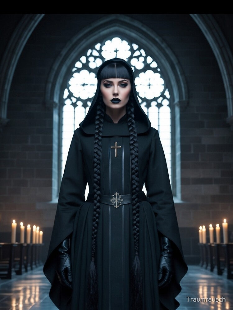 gothic woman – cathedral shadows – dark sacred elegance by Traumrausch T-Shirts, Hoodie, Sweatshirt (Image 2)