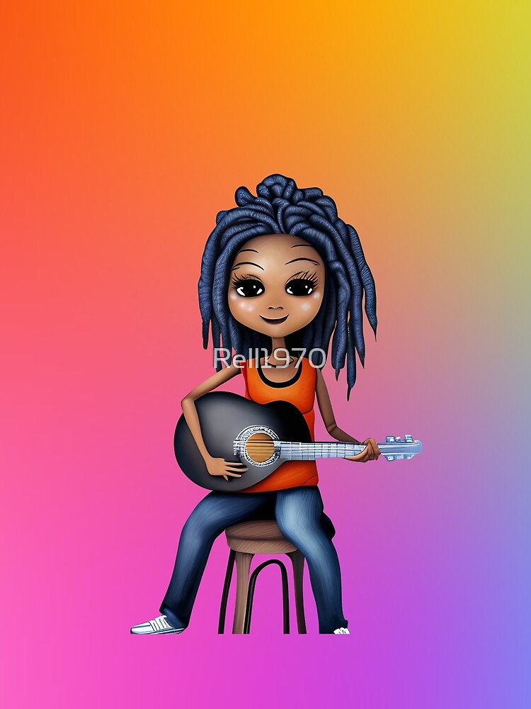 Colorful Design Of Girl Playing Her Guitar by Rell1970 T-Shirts, Hoodie, Sweatshirt | BlankRebels.com (Image 2)