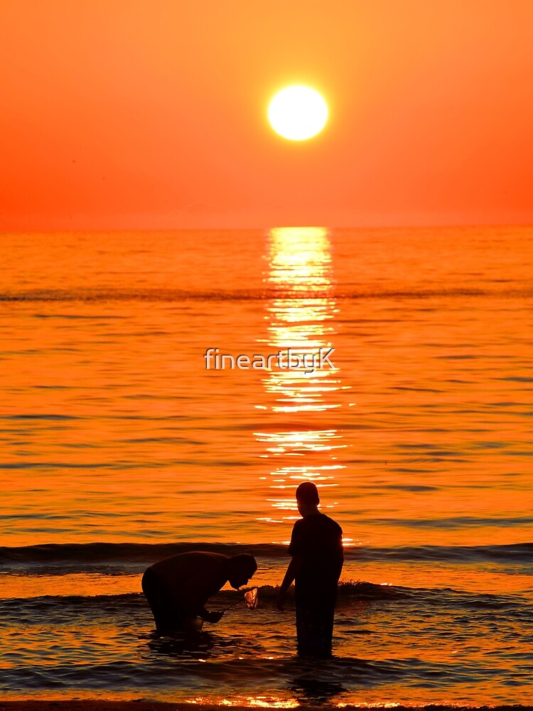 orange sunset ocean with two people by fineartbyK T-Shirts, Hoodie, Sweatshirt | BlankRebels.com (Image 2)