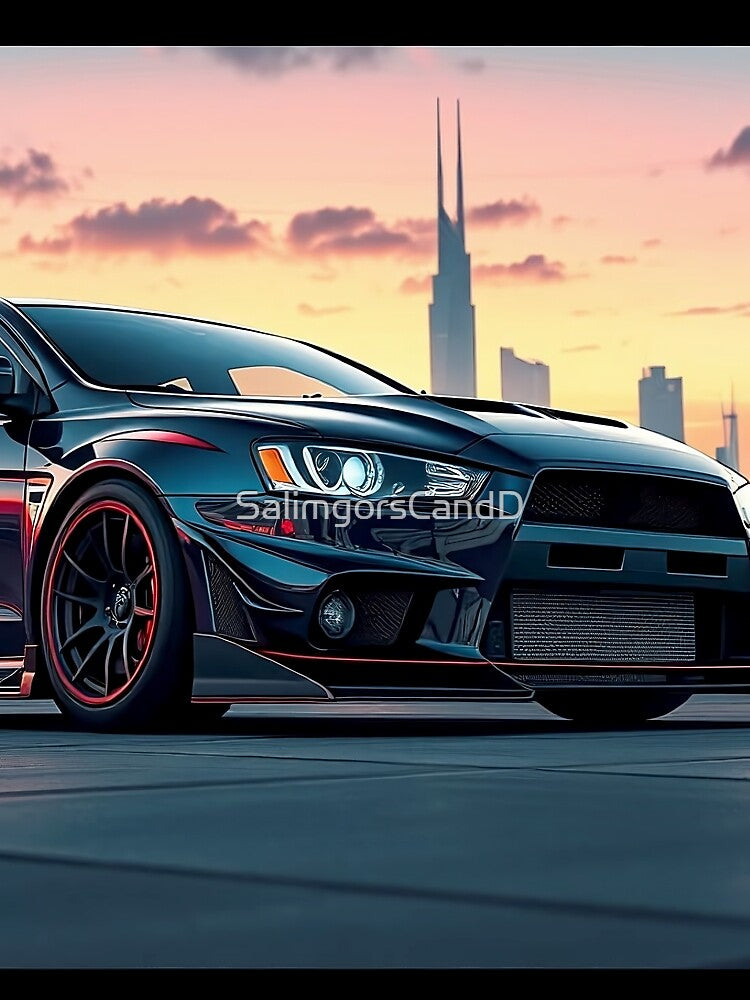 Mitsubishi Evolution at sunset – performance and style in the modern city by SalimgorsCandD T-Shirts, Hoodie,... (Image 2)