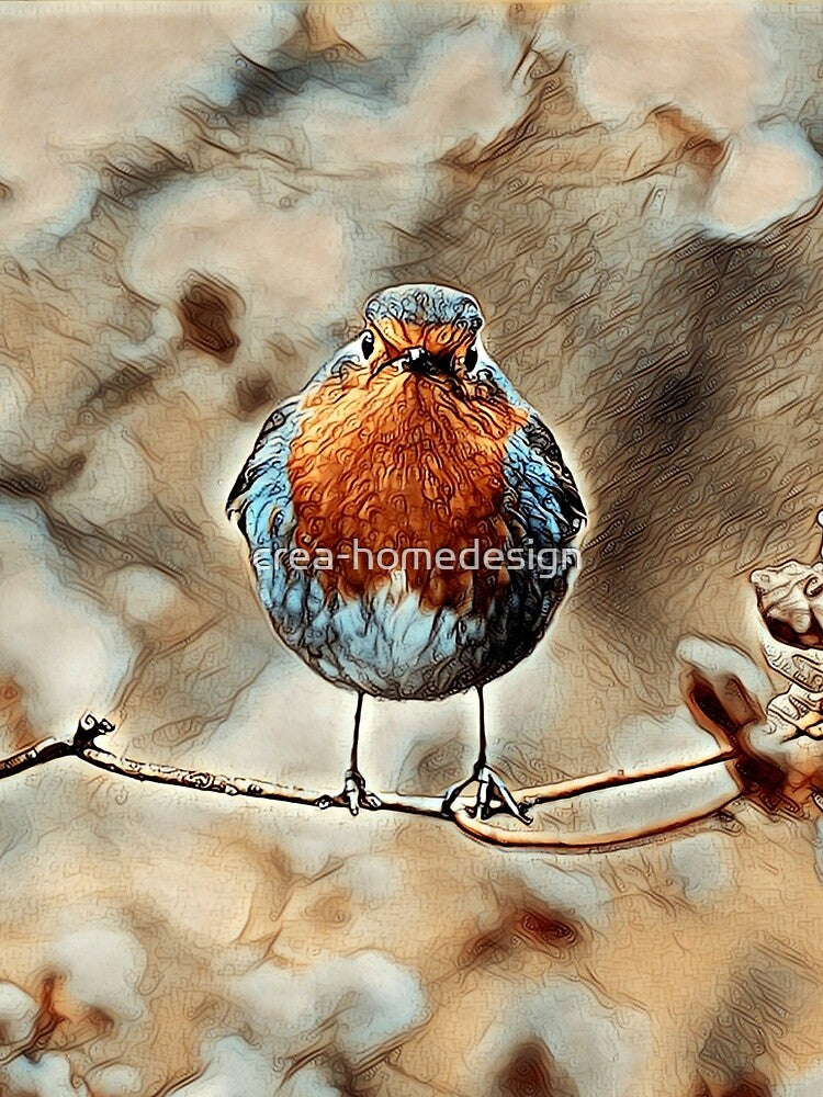 Robin on a branch, pencil sketch - style by crea-homedesign T-Shirts, Hoodie, Sweatshirt | BlankRebels.com (Image 2)