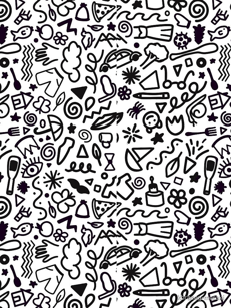Hand Drawn Object Pattern by kbracey-meraki T-Shirts, Hoodie, Sweatshirt | BlankRebels.com (Image 2)