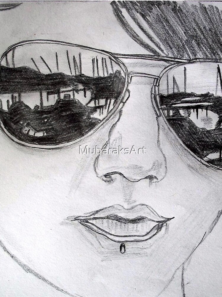 Girl with Reflection in her sunglasses Pencil sketch by MubaraksArt T-Shirts, Hoodie, Sweatshirt | BlankRebels.com (Image 2)