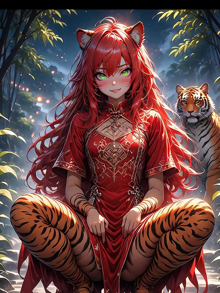 Tiger manga girl in forest by TheArtistOf2022 T-Shirts, Hoodie, Sweatshirt | BlankRebels.com (Image 2)