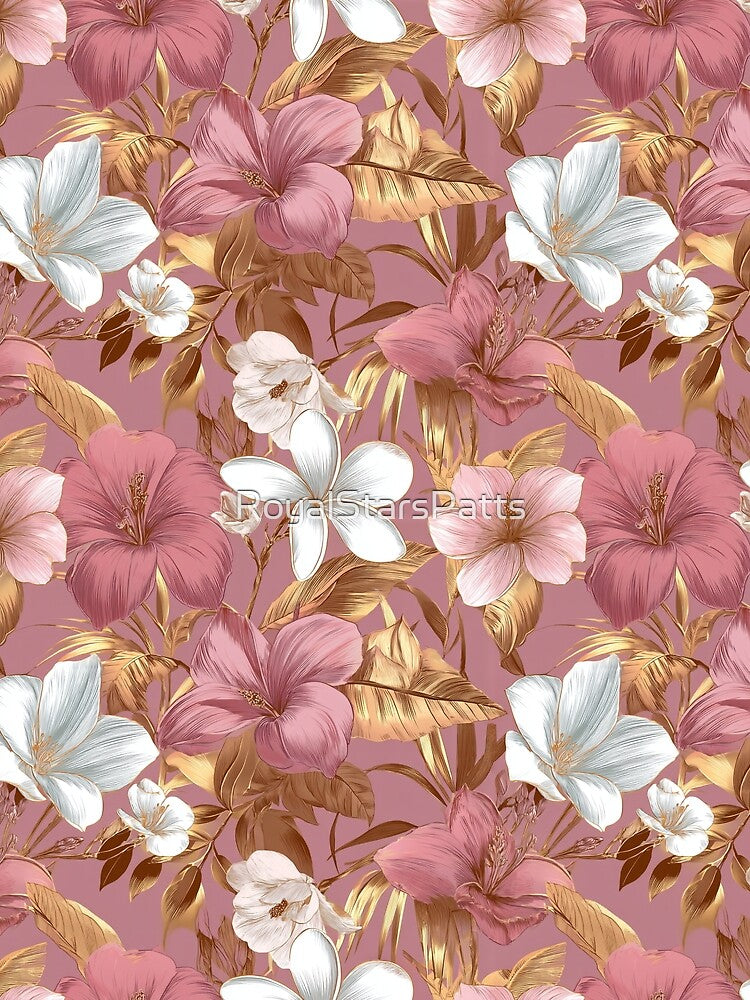 Petaled Tropical Flower Print  - Flower Bouquet Pattern  - Christmas Gift Ideas by RoyalStarsPatts T-Shirts,... (Image 2)