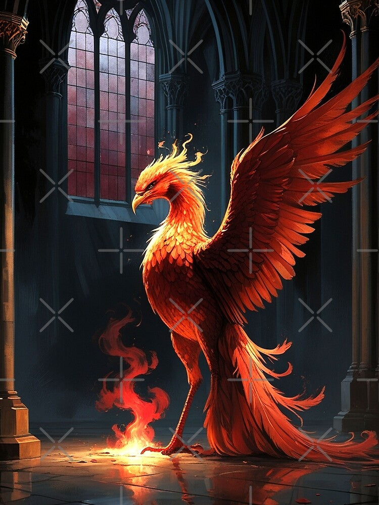 Phoenix Beneath Cathedral Light – Gothic Fantasy Print by semenol T-Shirts, Hoodie, Sweatshirt | BlankRebels.com (Image 2)