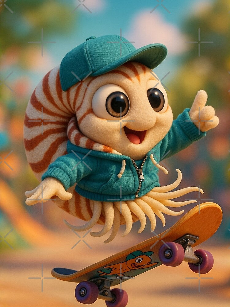 Skater Nautilus Fish by Sillytoe T-Shirts, Hoodie, Sweatshirt | BlankRebels.com (Image 2)