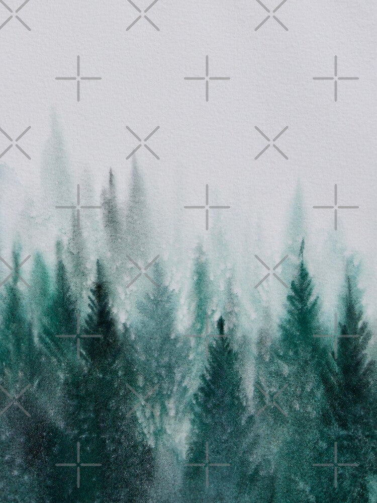 Dark Foggy Pine Forest Watercolor by DaisyPaints T-Shirts, Hoodie, Sweatshirt | BlankRebels.com (Image 2)