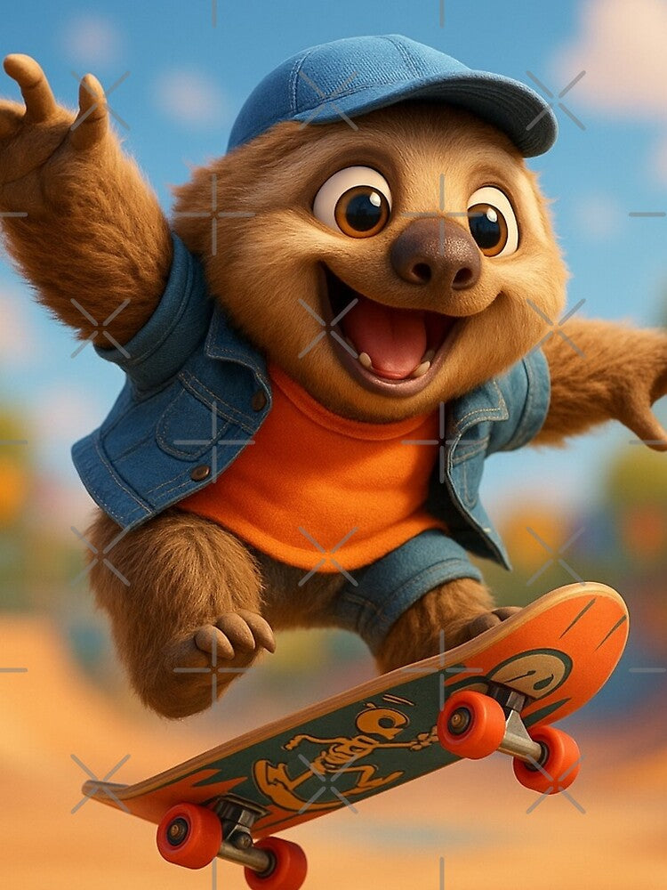 Skater Megatherium Sloth by Sillytoe T-Shirts, Hoodie, Sweatshirt | BlankRebels.com (Image 2)