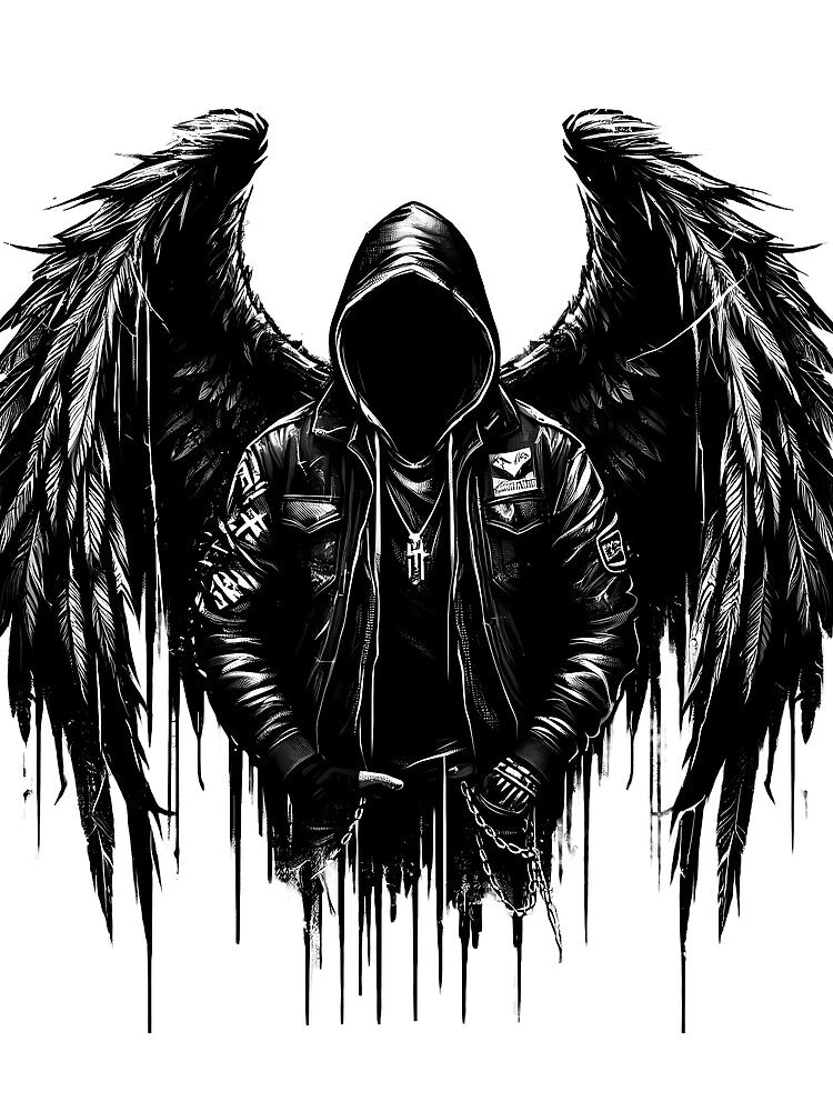Broken Angel – Fallen Street Angel Dark Graphic Streetwear Design by J&K