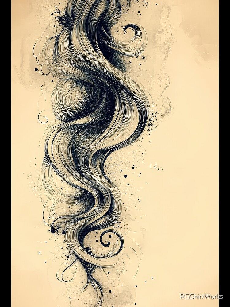 Flowing Hair Sketch. by RGShirtWorks T-Shirts, Hoodie, Sweatshirt | BlankRebels.com (Image 2)