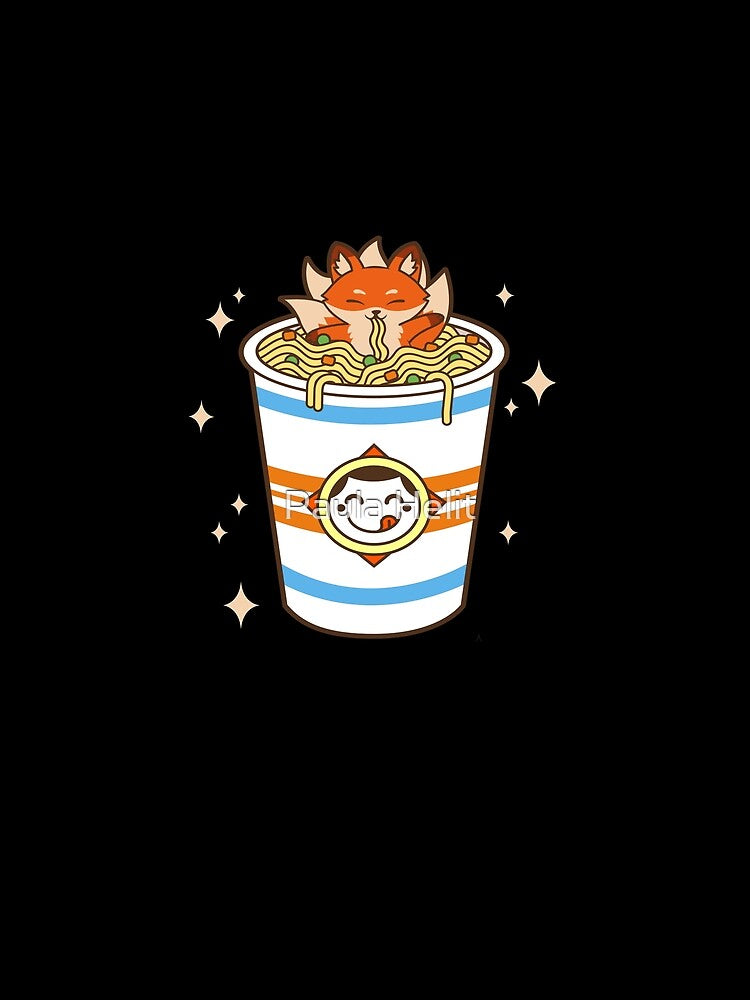 Kawaii Fox Eating Ramen Noodles Japanese Food Anime by Paula Helit T-Shirts, Hoodie, Sweatshirt | BlankRebels.com (Image 2)