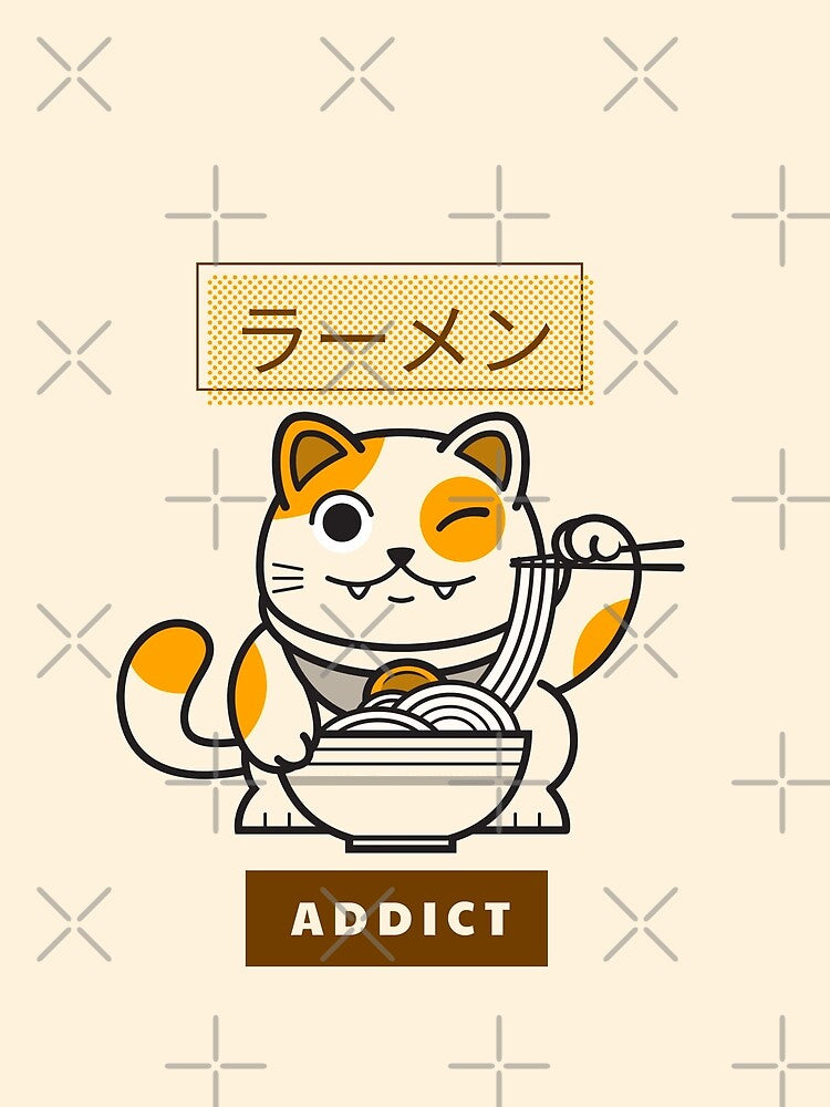 Vintage Cat eating ramen noodles Japanese Ramen Addict Neko ramen by TamGustam T-Shirts, Hoodie, Sweatshirt (Image 2)