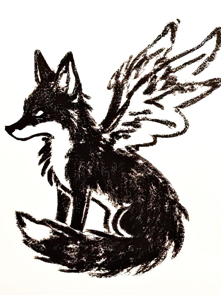 Ethereal Winged Fox Ink Sketch by SunkenCost T-Shirts, Hoodie, Sweatshirt | BlankRebels.com (Image 2)
