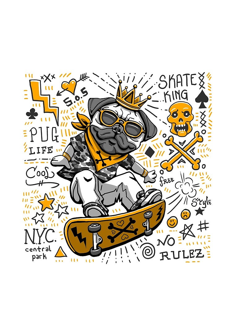 skate king (pug puppy) by hayrpictures T-Shirts, Hoodie, Sweatshirt | BlankRebels.com (Image 2)