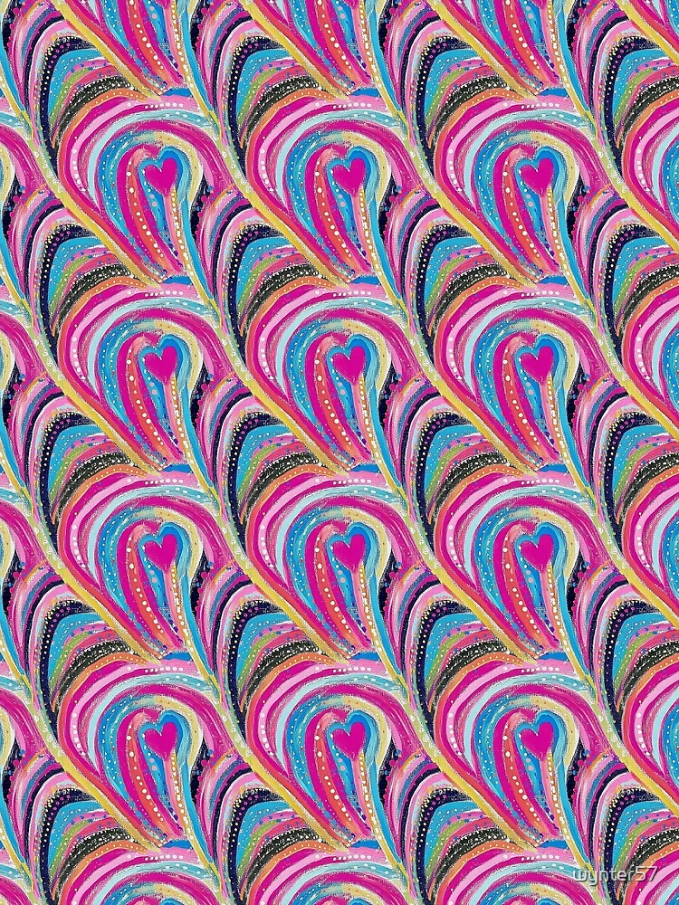 Striped Heart - Hand Painted - Colorful Pattern by wynter57 T-Shirts, Hoodie, Sweatshirt | BlankRebels.com (Image 2)