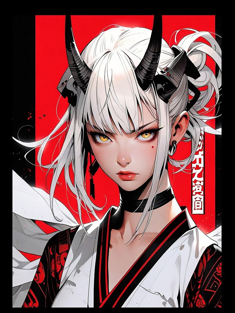 Manga demon samurai girl portrait by TheArtistOf2022 T-Shirts, Hoodie, Sweatshirt | BlankRebels.com (Image 2)