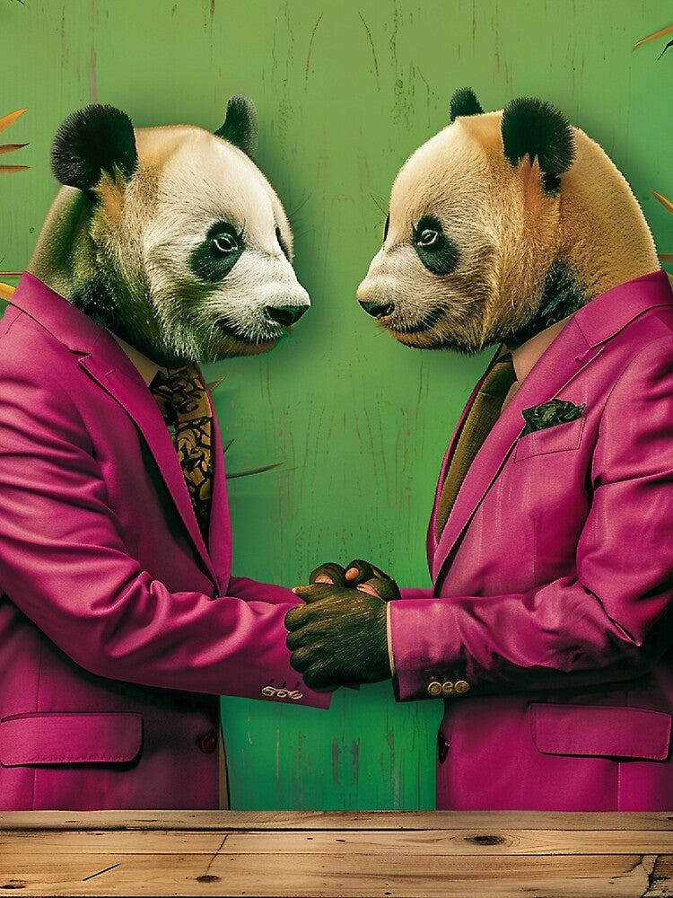 Pandas at the meeting by PixcelStudioB