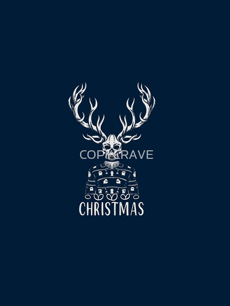 Merry Antlers: Festive Mono Sketch by COPYCRAVE T-Shirts, Hoodie, Sweatshirt | BlankRebels.com (Image 2)