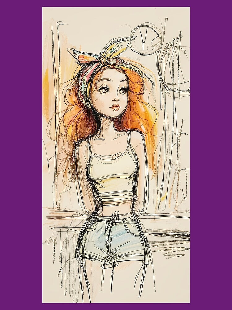 Summer Breeze Girl Sketch Art Png By Merch, Limited Edition by kraackforest T-Shirts, Hoodie, Sweatshirt (Image 2)