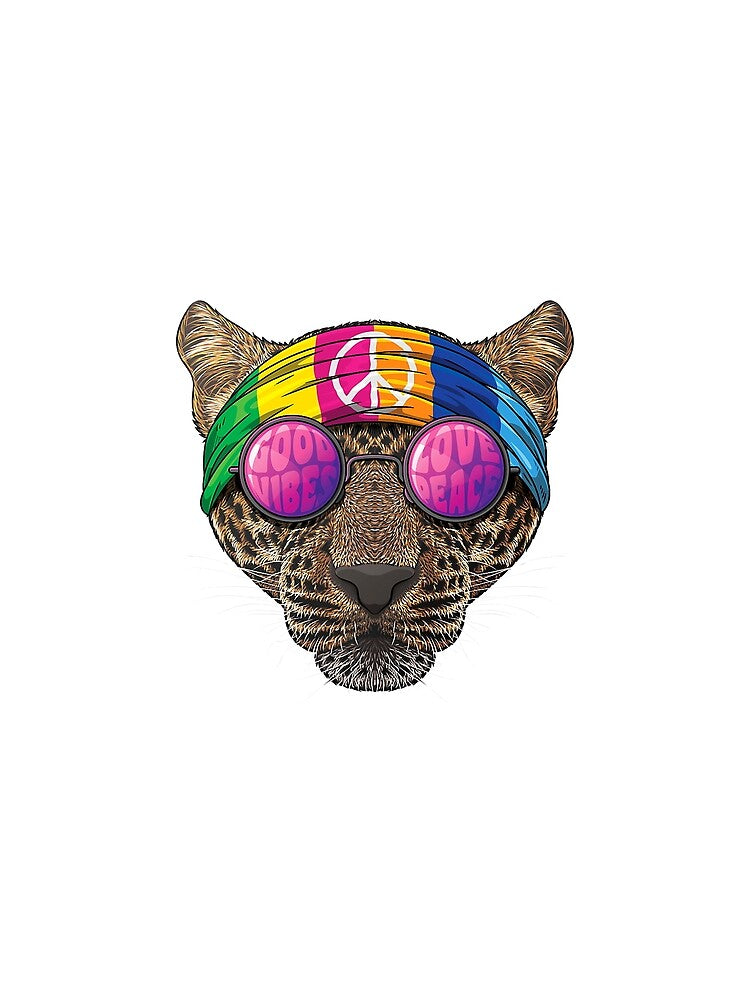 Hippie Leopard Love Peace Sign 70s Hippie Animal by RaymondPurves T-Shirts, Hoodie, Sweatshirt | BlankRebels.com (Image 2)