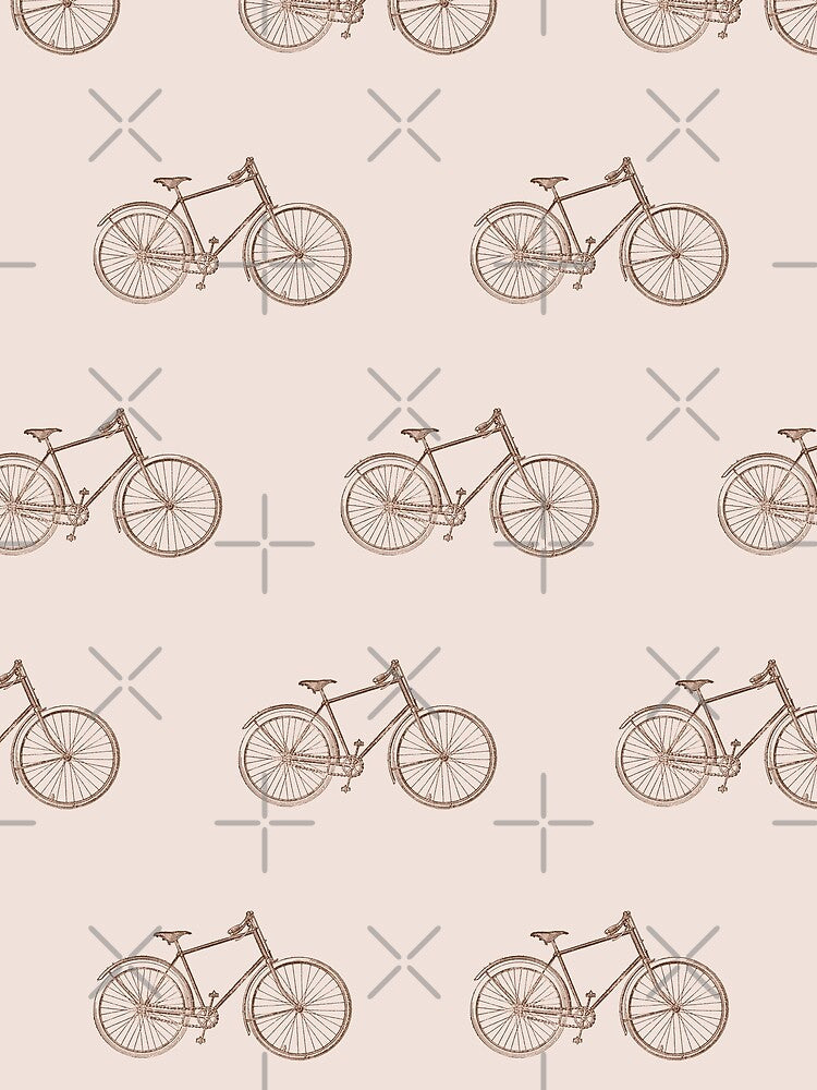 vintage bike pattern dark academia in brown and cream by neopop T-Shirts, Hoodie, Sweatshirt | BlankRebels.com (Image 2)