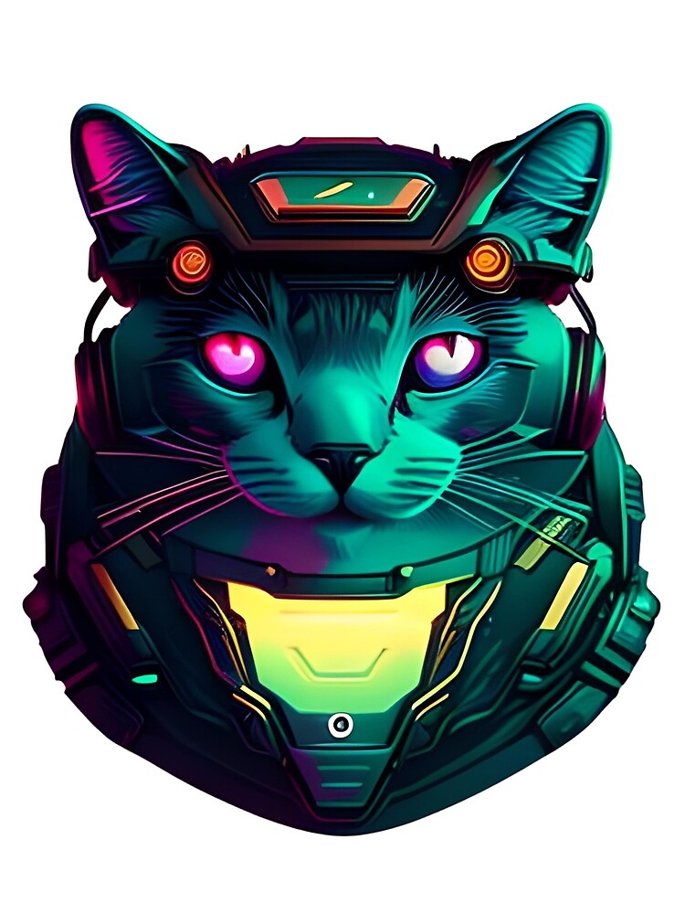 cat mascot cyberpunk style by ArtDesignUSA T-Shirts, Hoodie, Sweatshirt | BlankRebels.com (Image 2)